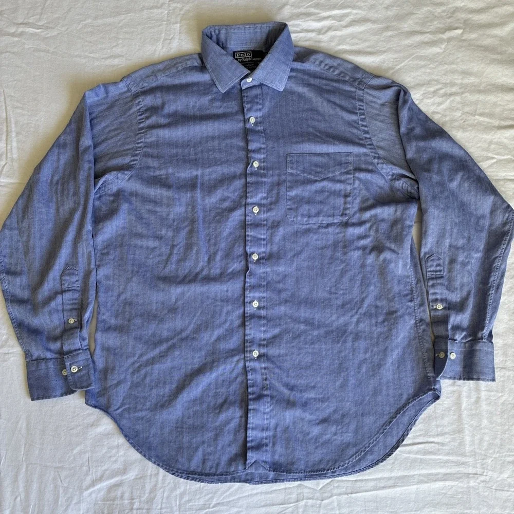 VTG Polo Ralph Lauren Dress Shirt Men's 16.5 34/35 Philip Long Sleeve Button Up